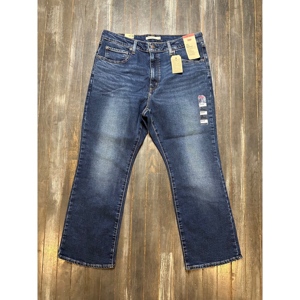 Levis 725 High Rise Kick Bootcut Jeans Dark Wash Vintage Stretch